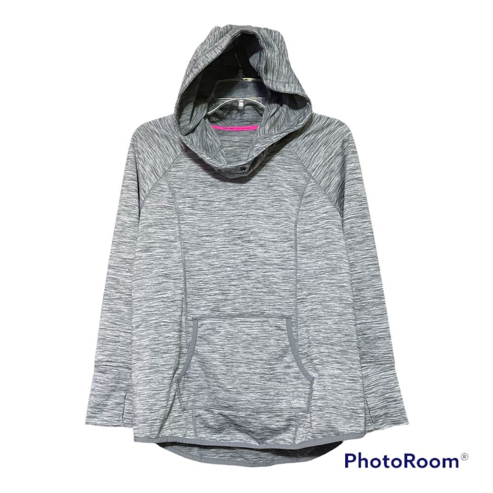 Calvin Klein Performance Womens Heather Gray Quick Dry Hoodie Top Size Small
